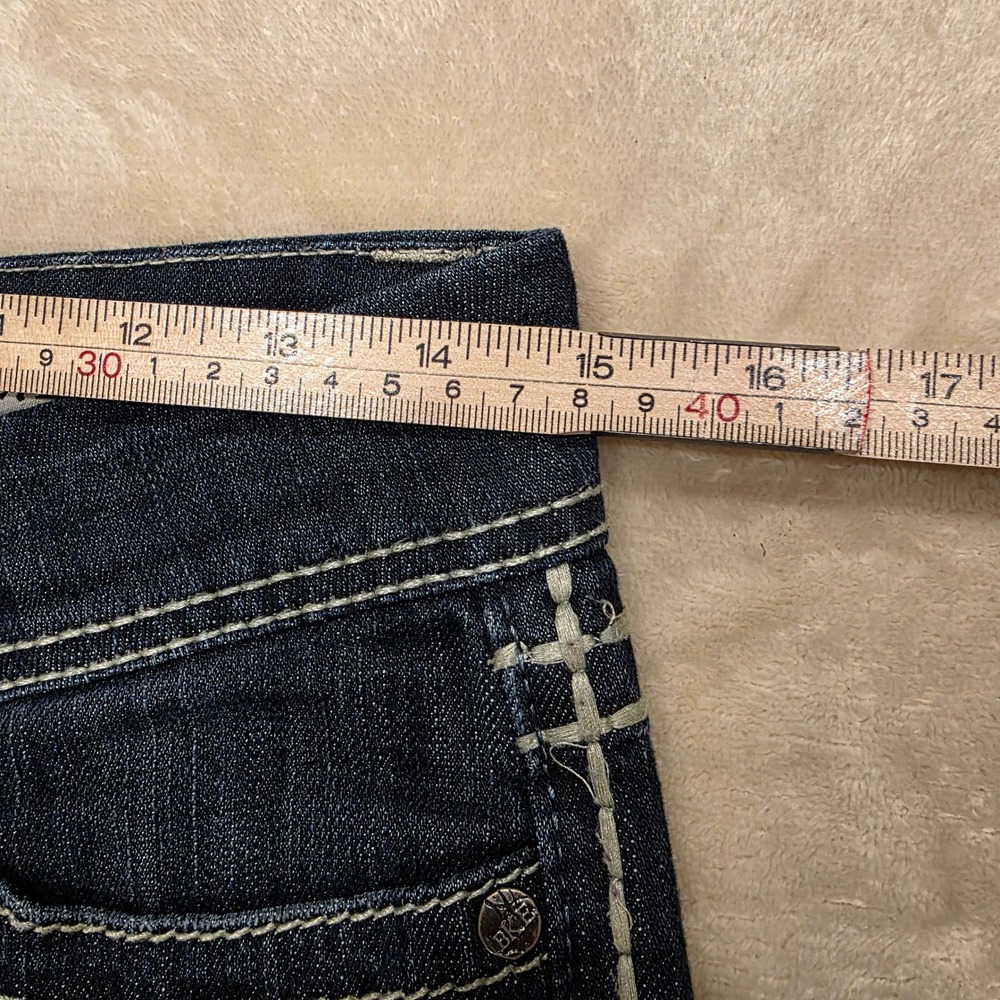 BKE Addison Bootcut Jeans Women Size 27L 27x33.5 Dark Wash Stretch Denim Buckle - Picture 3 of 9